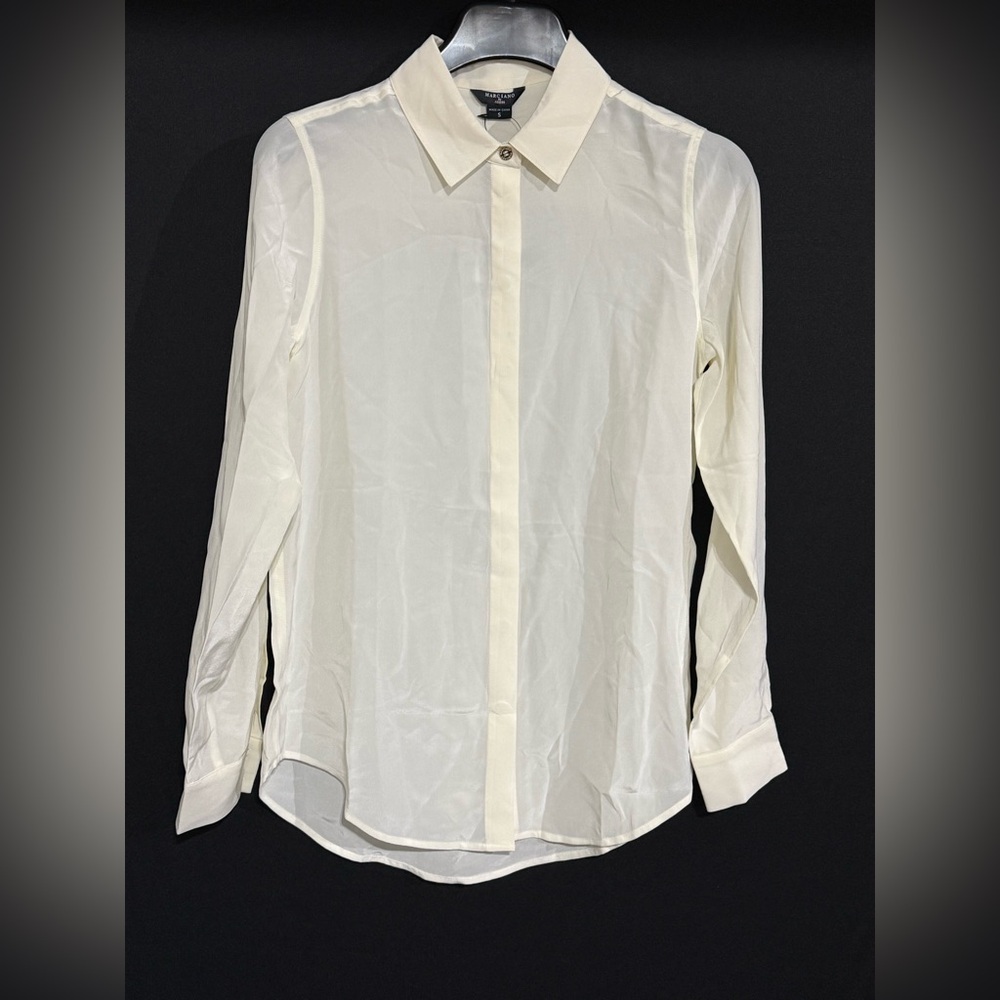 Marciano The New Silk Icon Blouse - Pale Pearl - Women’s Size Small